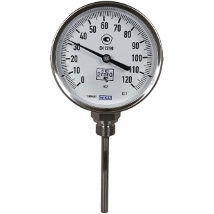 Термометр биметаллический R52.100/S, 0...120 °C, G1/2B, 100x8 мм, нерж. сталь, кл. 1 (36519864) фото 1312