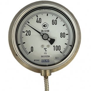 Термометр манометрический F73.100/6.3, 0...100 °C, накидная гайка, G1/2B, 200х6 мм, капилляр 3 м (36824782) фото 2033