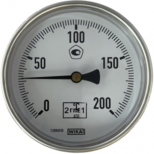 Термометр биметаллический A50.10.100, 0...200 °C, G1/2B, 100x9 мм, медный сплав, кл. 2 (36523047) фото 1814