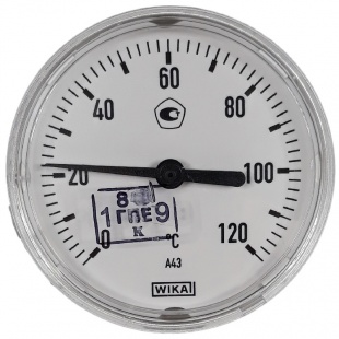 Термометр биметаллический A43.10.063, 0...120 °C, G1/2B, 40x9 мм, алюминий, кл. 2 (36583234) фото 1010